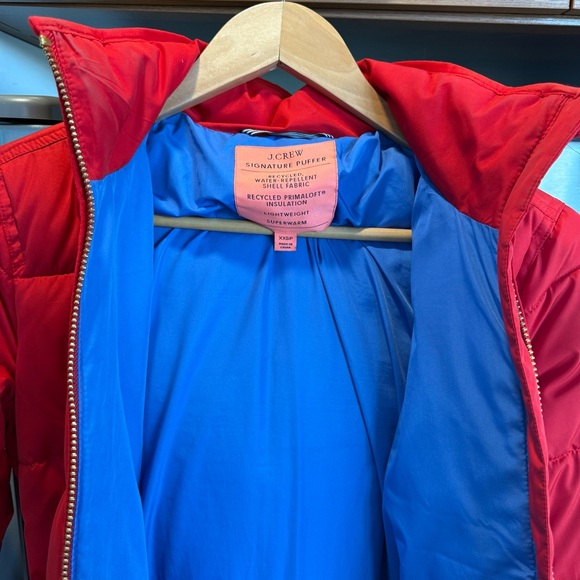 J. Crew Petite Chateau Puffer with Primaloft®. Size XXS, Red with gold hardware - Picture 5 of 16